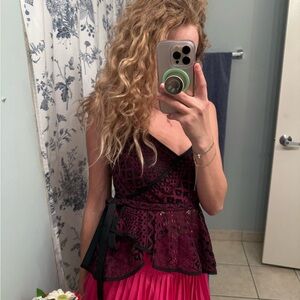 Likely Red Bustier Peplum Camisole